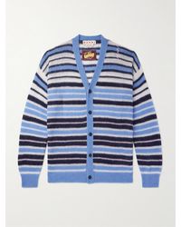 Marni - Cardigan aus einer Mohairmischung mit Logostickerei und Streifen - Lyst