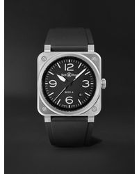 Bell & Ross - Br 03 Automatic 41Mm Stainless Steel And Rubber Watch, Ref. No. Br03A-Bl-St/Srb - Lyst