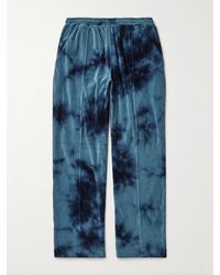 Blue Blue Japan - Kagozome gerade geschnittene Jogginghose aus Velours aus einer Baumwollmischung mit Batikmuster - Lyst