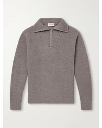 Officine Generale - Tarek Ribbed Merino Wool Half-Zip Sweater - Lyst