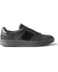 Dunhill - Legacy Runner Leather-trimmed Suede Sneakers - Lyst