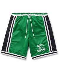 GALLERY DEPT. - Miami Court Straight-Leg Logo-Embroidered Striped Mesh Shorts - Lyst