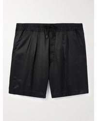 Tom Ford - Gerade geschnittene Shorts aus Seiden-Twill mit Kordelzugbund und Falten - Lyst