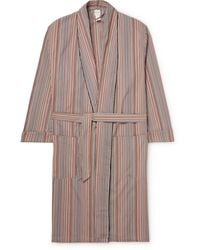 Paul Smith - Striped Cotton-Poplin Robe - Lyst