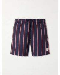 Moncler - Straight-Leg Mid-Length Striped Swim Shorts - Lyst