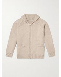 FRIZMWORKS - Shawl-Collar Wool-Blend Zip-Up Cardigan - Lyst