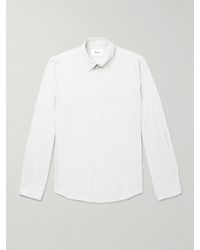 NN07 - Arne 5655 Hemd aus gestreiftem Twill aus einer Biobaumwoll-TM-Modalmischung mit Button-Down-Kragen - Lyst