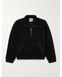 adidas Originals - Logo-embroidered Ripstop-trimmed Recycled-fleece Half-zip Jacket - Lyst