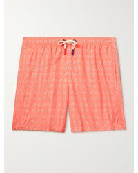 Altea - Diamond Straight-leg Mid-length Printed Swim Shorts - Lyst