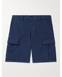 Brunello Cucinelli - Straight-leg Garment-dyed Herringbone Cotton-blend Cargo Shorts - Lyst