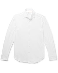 Loro Piana - Andrew Cutaway-collar Slim-fit Cotton-jersey Shirt - Lyst