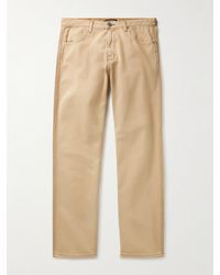 CHERRY LA - Slim-fit Straight-leg Cotton-canvas Trousers - Lyst