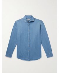 Canali - Hemd aus Baumwoll-Chambray mit Cutaway-Kragen - Lyst
