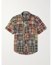 Polo Ralph Lauren - Camicia in jersey di cotone patchwork a quadri - Lyst