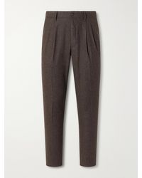 Slowear - Tapered Pleated Wool-Blend Flannel Trousers - Lyst