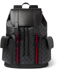 Gucci - Monogrammed Coated-canvas And Leather Backpack - Lyst