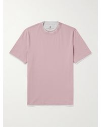 Brunello Cucinelli - Layered Cotton-jersey T-shirt - Lyst