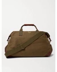 Bennett Winch - Weekender Leather-Trimmed Cotton-Canvas Holdall - Lyst