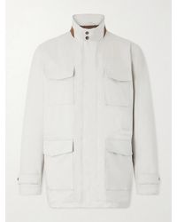 Kiton - Suede-Trimmed Shell Field Jacket - Lyst