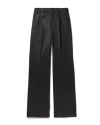 Saint Laurent - Straight-leg Pinstriped Wool And Cotton-blend Flannel Trousers - Lyst