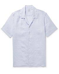 Altea - Baker Camp-collar Linen Shirt - Lyst