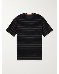 Paul Smith - T-shirt da pigiama in jersey di misto cotone e modal a righe con logo ricamato Relax - Lyst