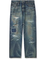 Neighborhood - Savage Wide-Leg Distressed Jeans - Lyst