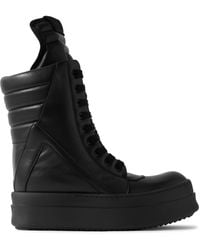 Rick Owens - Mega Geobasket Leather High-Top Sneakers - Lyst
