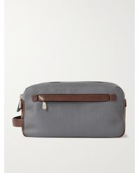 Brunello Cucinelli Leather-trimmed Nylon Wash Bag - Grey