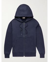 Moncler - Logo-Appliquéd Cotton-Jersey Zip-Up Hoodie - Lyst