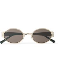 Gucci - Ssima Oval-Frame Logo-Print-Tone Sunglasses - Lyst