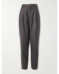 Brunello Cucinelli - Straight-Leg Pleated Virgin Wool-Flannel Trousers - Lyst