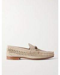 Gucci - Horsebit-Embellished Woven Suede Loafers - Lyst
