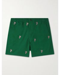 Polo Ralph Lauren - Straight-leg Embroidered Stretch-cotton Twill Shorts - Lyst
