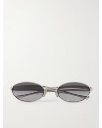 Bottega Veneta - Sardine Oval-Frame-Tone Sunglasses - Lyst