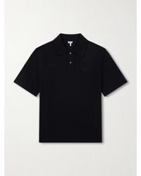 Loewe - Anagram-Embroidered Cotton-Piqué Polo Shirt - Lyst