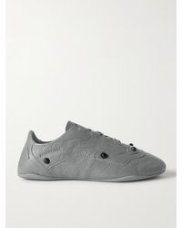Balenciaga - City Studded Cracked Leather Sneakers - Lyst