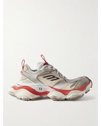Balenciaga - Cargo Distressed Mesh-trimmed Suede And Leather Sneakers - Lyst