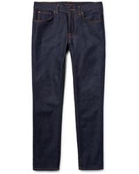 Nudie Jeans - Lean Dean Slim-fit Dry Organic Denim Jeans - Lyst