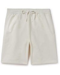 Gucci - Straight-leg Logo-flocked Cotton-jersey Drawstring Shorts - Lyst