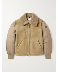 Moncler - Tonnay Shearling-Trimmed Suede Down Jacket - Lyst