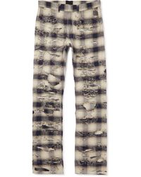 Givenchy - Straight-leg Distressed Checked Jeans - Lyst
