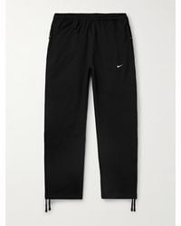 Nike - Solo Swoosh Straight-Leg Logo-Embroidered Cotton-Blend Jersey Sweatpants - Lyst