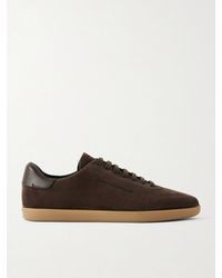ZEGNA - 232 Leather-trimmed Suede Sneakers - Lyst