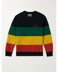 Wacko Maria - Logo-Embroidered Striped Cotton-Jersey Sweatshirt - Lyst