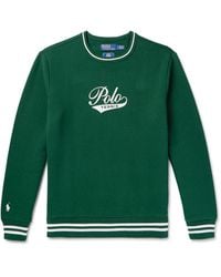 Polo Ralph Lauren - Wimbledon Logo-embroidered Cotton-blend Jersey Sweatshirt - Lyst