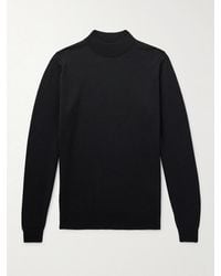 John Smedley - Slim-Fit Merino Wool Mock-Neck Sweater - Lyst