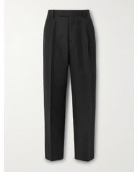 AURALEE - Straight-Leg Pleated Pinstriped Wool Trousers - Lyst