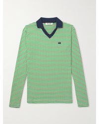 Wales Bonner - Slim-fit Logo-embroidered Striped Supima Cotton-blend Polo Shirt - Lyst