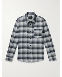 A.P.C. - Surchemise Trek Checked Cotton And Linen-blend Flannel Shirt - Lyst